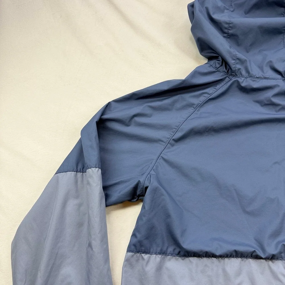 Nike Sportswear Colorblock Windbreaker Hooded Jacket Blue White Youth XL Women S
